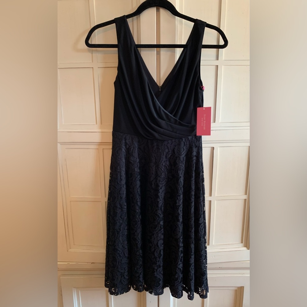 NWT Size 4 Issac Mizrahi Black Lace Sleeveless Dress Stretch Cocktail Party Even
